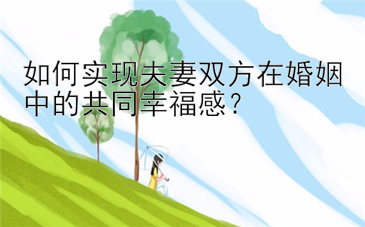 如何实现夫妻双方在婚姻中的共同幸福感？