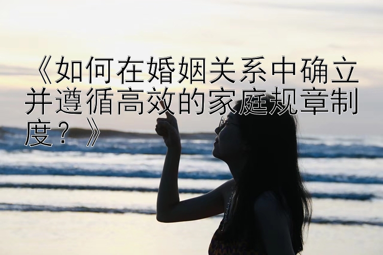 《如何在婚姻关系中确立并遵循高效的家庭规章制度？》