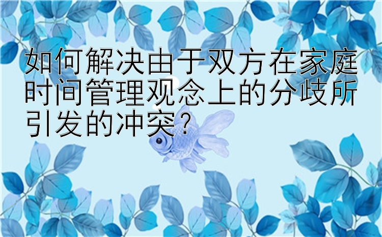 如何解决由于双方在家庭时间管理观念上的分歧所引发的冲突？