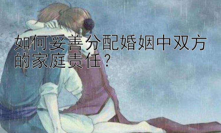 如何妥善分配婚姻中双方的家庭责任？