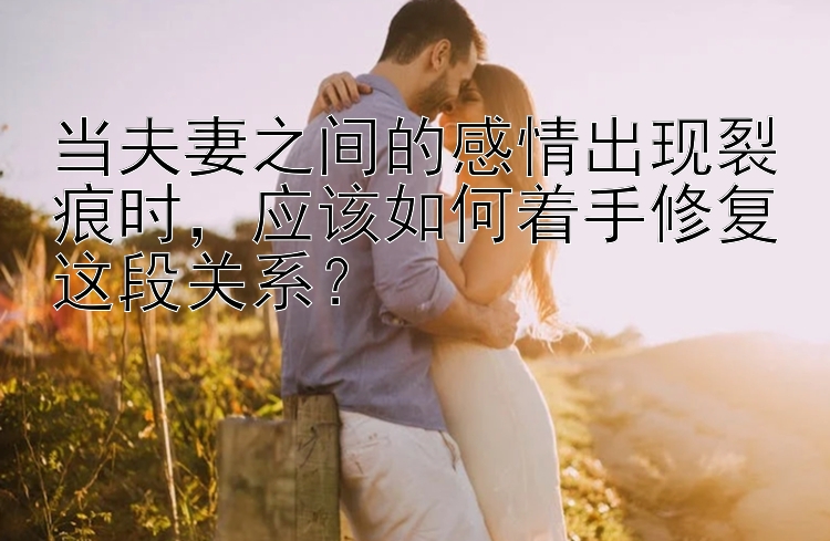 当夫妻之间的感情出现裂痕时，应该如何着手修复这段关系？