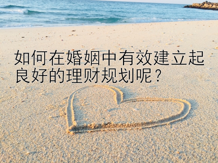 如何在婚姻中有效建立起良好的理财规划呢？